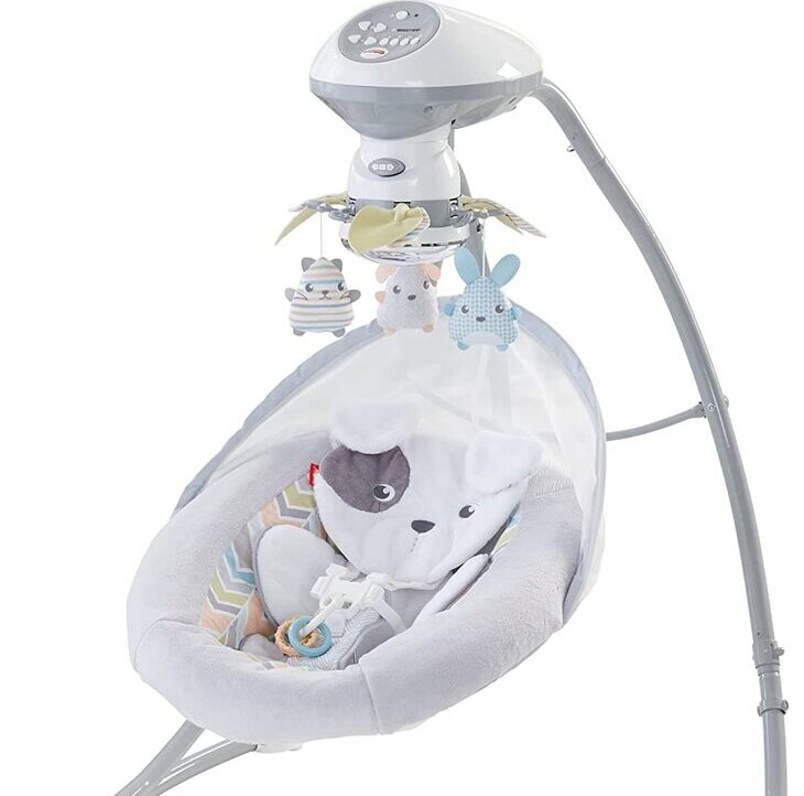 <strong>6. Fisher-Price Sweet Snugapuppy Baby swing</strong>” class=”affiliate-img”><span class=